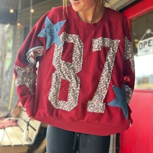 Chiefs Patchwork Crewneck Sweatshirt 87 Kelce (Large)